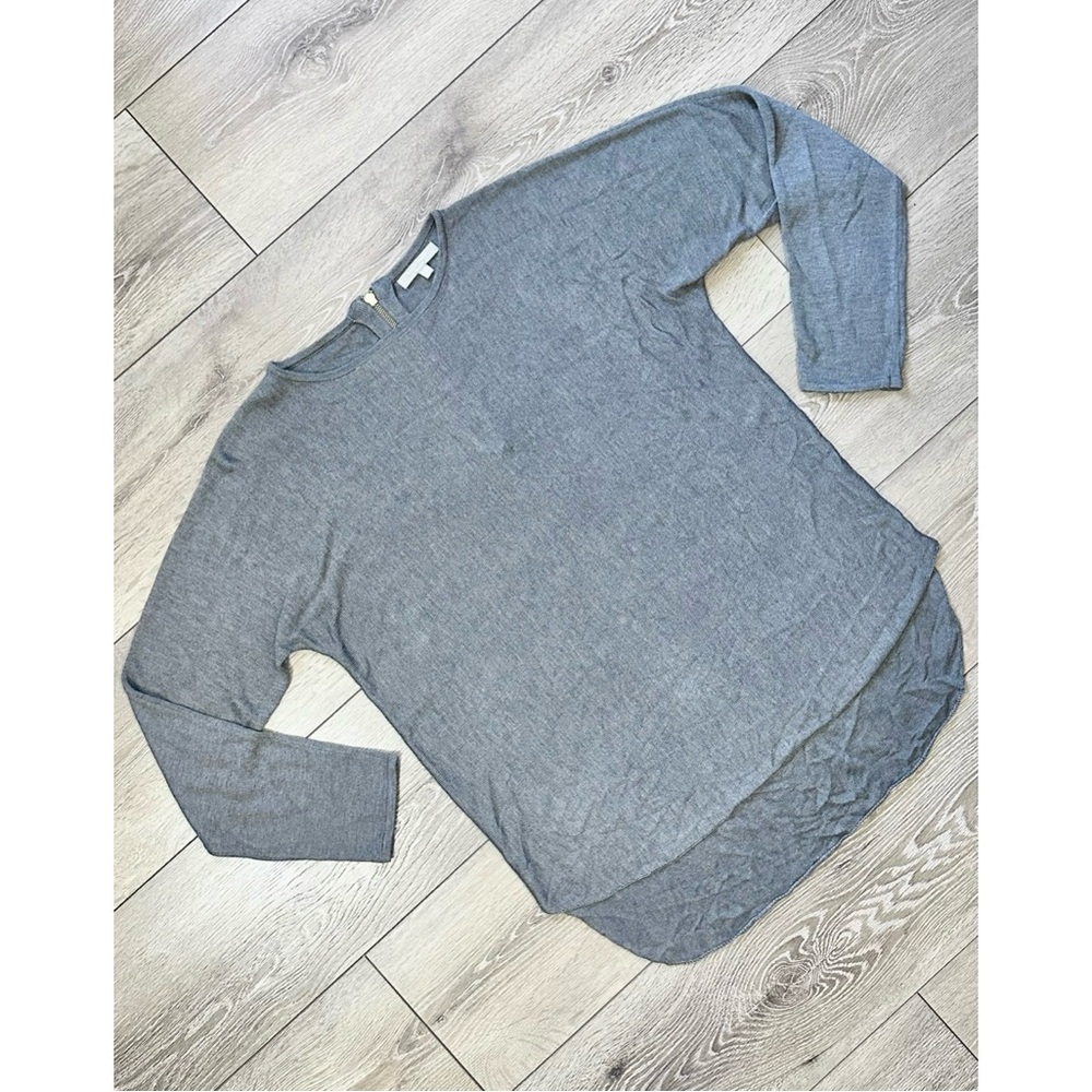 Joan Vass Knit Zip Up Cashmere Blend Sweater